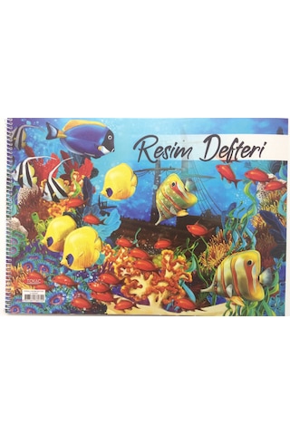 Resim Defteri 15 Yaprak Küçük Boy Telli Spiralli 17x24 CM