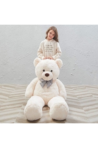 Peluş 120 Cm Papyonlu Sevimli Ayı - Sevgiliye Özel Hediye
