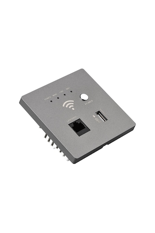 Geeksen Duvar Gömülü 300m Wifi Ap Router, Usb Şarj Cihazı, Gri Renk, Alüminyum+abs Malzeme, 90-260v Giriş