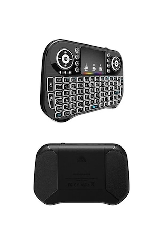 Ers- Zk-08 Rgb Işıklı Mini Kablosuz Klavye Touchpad Bluetooth Ve 2.4g Smart Tv Kumandası