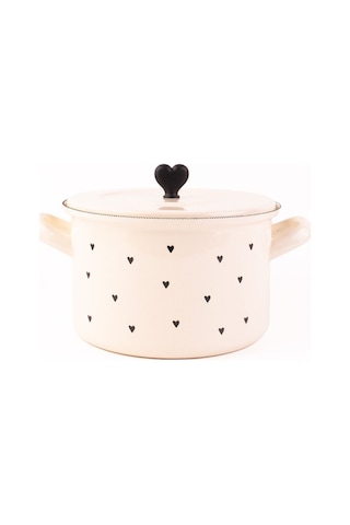 Black Cupid Emaye 20cm Tencere- 3 Litre Bej