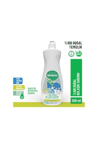 Siveno %100 Doğal Bulaşık Sabunu Bitkisel Elde Bulaşık Sabunu Nemlendirici Vegan 500 ML