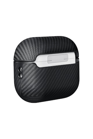 Apple Uyumlu AirPods Pro 2 Kılıf Magsafe Özellikli 600d Aramid Fiber Pitaka Classic Seri Black-grey Twill