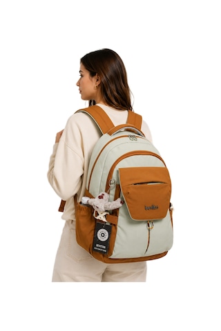 Okul Çantası Su Geçirmez Kumaş Unisex Okul Sırt Çantası 2601 Su Yeşil-taba Bej - Kum Okul Çantası Su Geçirmez Kumaş Unisex Okul Sırt Çantası 2601 Su Yeşil-taba Bej - Kum
