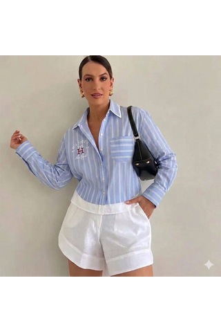 Tommy Hilfiger Yazlık Spor Gömlek Turkuaz