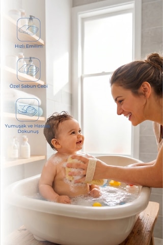 Babyjem Soft Lastikli Bebek Yıkama Banyo Süngeri