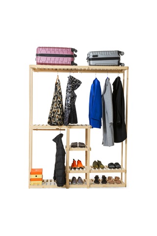 Ahşap Çam Açık Elbise Dolabı Ahşap