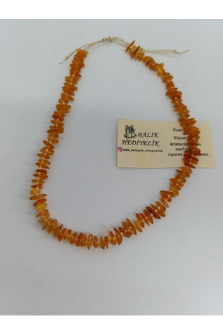 Kehribar Organik Şifa Taşı Taşı Kolye-handmade Özel Tasarım-1032/balık Hediyelik Antik Sarı