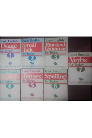 Basic English For Turkey Usage - Small Talk - Practical Grammar - Idioms - Tenses - Spelling - Verbs Tam Takım 7 Kitap