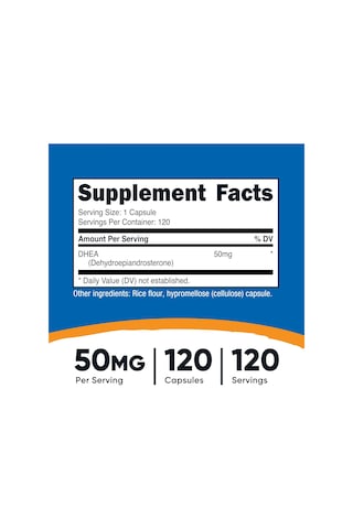 Nutricost Dhea 50mg, 120 Capsules - Gluten Free, Soy Free, Non-gm
