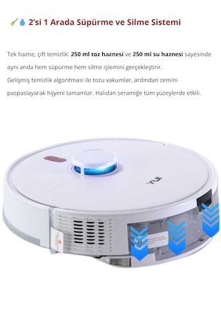Yui RS16 Akıllı Robot Vacuum & Mop Süpürge