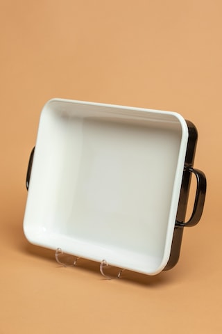 Velluto Nero Emaye Kulplu Siyah Fırın Tepsisi Ebutay Siyah