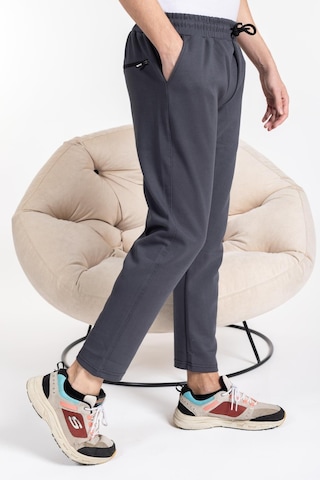Mutlu City Double Face Kumaş Basic Düz Model Rahat Kalıp Pantolon Kesim Trend Erkek Eşofman Altı-2880-füme Füme