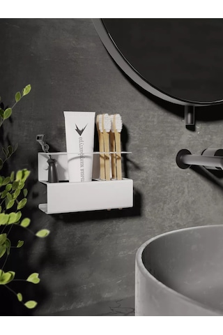 Stal'naa Manufaktura Diş Fırçası Standı Ve Macun Tutucu 168915281 Beyaz