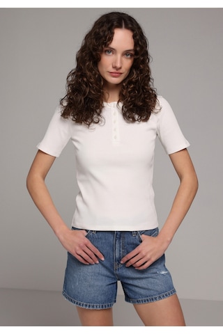 Colin's Colins Slim Fit Yuvarlak Yaka Düz Kadın Beyaz Kısa Kol Tişört Cl1080872 Q1.v1 Ofw