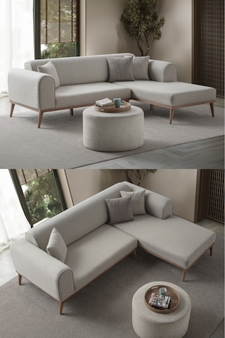 Rebull Köşe Koltuk Takımı Krem Antrasit