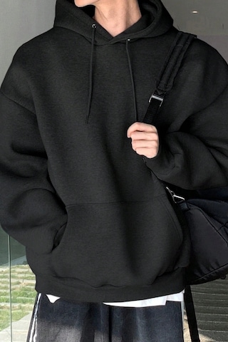 Genius Store Erkek Sweatshirt Kanguru Cepli İçi Polarlı 3 İplik Kapüşonlu Oversize Sweatshirt Kanguru-sweatshırt Siyah