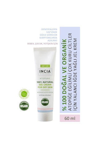 INCIA %100 Doğal Atopiğe Eğilimli Ciltler İçin Jel Krem Çok Kuru Ciltler İçin Yalancı İğde Yağı 60 ml