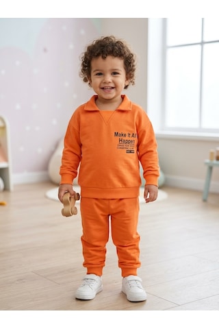 Güneş Kid's Bebek Polo Yaka İkili Takım Açık Turuncu