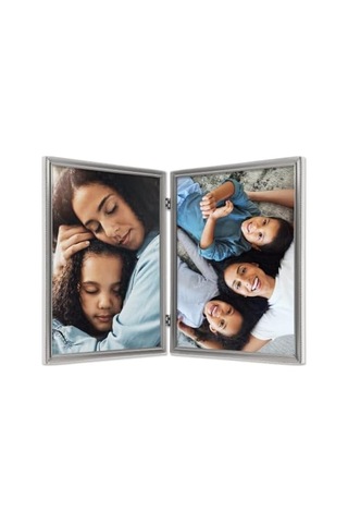 Frames Antik Pewter 8 X 10 Hinged Double Picture Frame Boncuk Border Tasarım