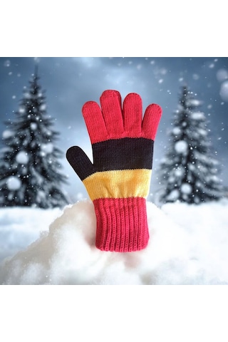 Garson Beden Erkek Çocuk Eldiven Sarı Kırmızı - 8-12 Yaş Kırmızı