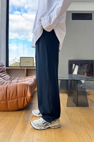 Flaw Çift Pileli Kumaş Pantolon Lacivert-27795 Lacivert