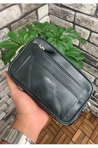 Guard Leather Guard Antik Siyah Hakiki Deri Şifreli El Çantası Çok Renkli