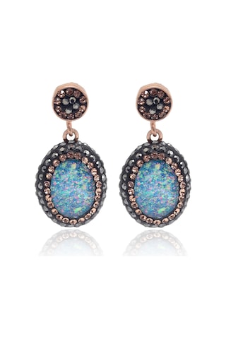 Turkuaz Paraiba Ve Swarovski Taşlı 925 Ayar Gümüş Kadın Üçlü Set 201025580
