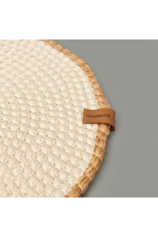 Evidea Soft Palm Nakışlı Supla - Ekru - 33x33 Cm Ekru