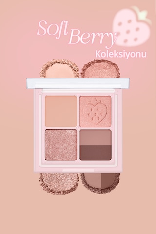 Mat, Parıltılı Tonlarda 5'li Far Paleti Perıpera Ink Pocket Shadow Palette 08 Strawberry In Mute 08 Strawberry In Mute