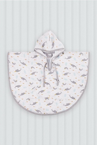 Tinylamb Kapşonlu Müslin Panço, 0-3 Yaş, Unisex Karışık