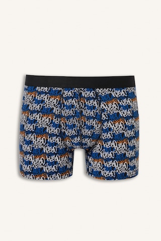 Defacto Regular Fit Grafiti Desenli Beli Lastikli 3lü Boxer I3323ax26aube333 Mavi-be333