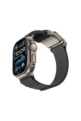 Watch 42mm Uyumlu Mohseven İwatch Mecha Sport Hasır Kordon Titanyum-gri