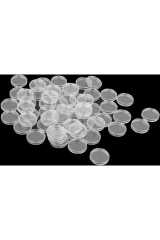 Suntek Temizle Plastik 25mm Sikke Tutucu Kapsül Kutuları Para