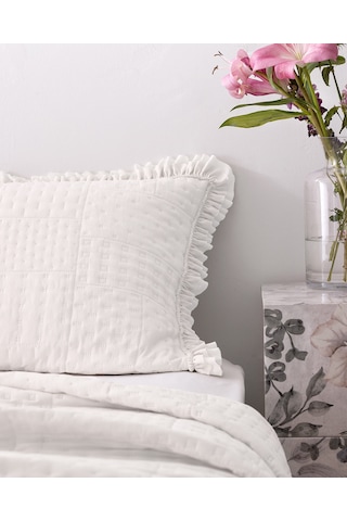 Madame Coco Medus Çift Kişilik Yatak Örtüsü - Beyaz Beyaz
