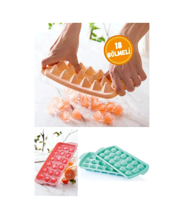 River World Buz Kalıbı 18 Bölmeli Elmas Modelli Çok Renkli