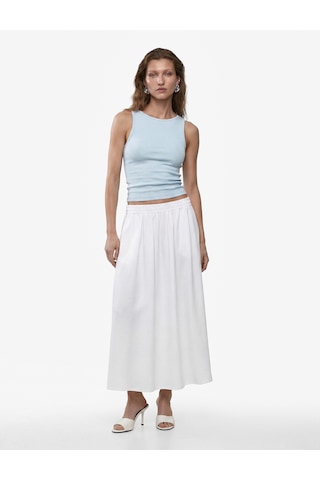 Koton Beli Lastikli Loose Fit Kloş Etek Kırık Beyaz 6sak70241pw Ekru