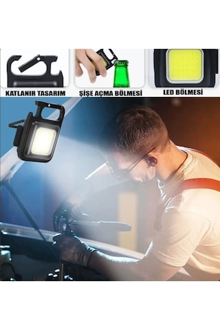 Led Işıklı Flash Özellikli 4 Modlu Anahtarlık El Feneri Renkli