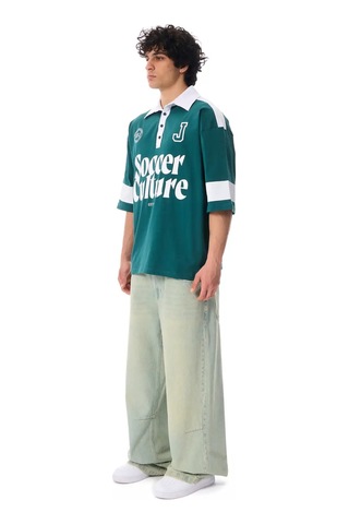 More Black Soccer Culture Baskılı Polo Yaka Premium Oversize Tshirt Nefti