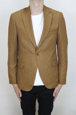 Dmctekstil Duayen Erkek Camel İtalyan Kesim Dar Kalıp Tek Düğme Yazlık Blazer Ceket