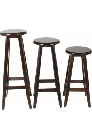 Ceviz Ahşap Bar Taburesi (70 cm)