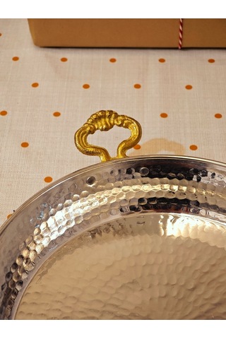 Modabakır Bakır Büyük Kapaklı Tava 24 Cm Model:5656p Bakır