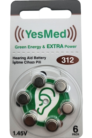 Yesmed Extra Power 312 No Kulak Pili 5 Paketx6adet 30 Adet Pil