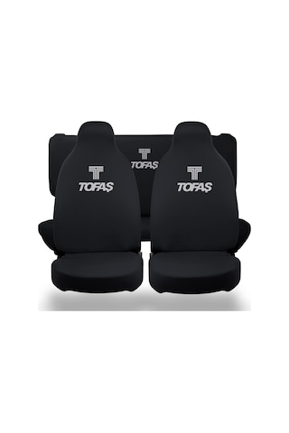Tofaş Araca Uyumlu Siyah Oto Koltuk Kılıfı -araç Penye Koltuk Kılıfı Servis Kılıfı 4 Parça