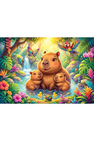 Ks Games Kapibara Ailesi 50 Parça Kız Ve Erkek Çocuk Puzzle - 31758 Standart