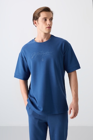Tommy Life Parlament Pamuklu Kalın Yumuşak Dokulu Oversize Fit Baskılı Erkek T-shirt - 88320 Parlament