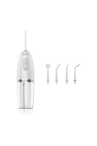 Suofeng Taşınabilir Diş İrrigatörü - 3 Modlu, 230ml Su Tanklı, 4 Nozullu, Şarj Edilebilir Ağız Duşu 112 Karakter