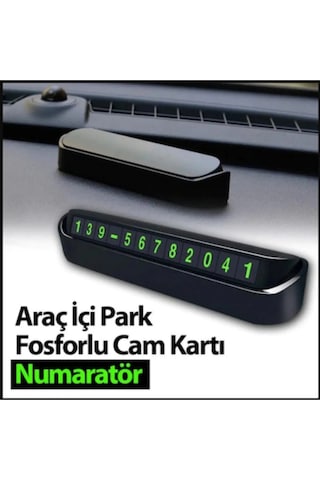 Araba Fosforlu Park Numaratörü Araç Içi Torpido Üstü Açılır Kapanır Neon Telefon Numarası Bırakma