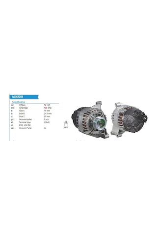 Alternatör 12V 120Ah Fıat Punto Alfaromeo Yan Ayak