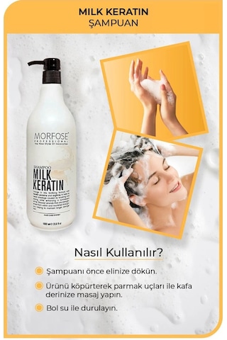 Milk Keratin Şampuan 1000 Ml - Besleyici Koruyucu Etki Beyaz